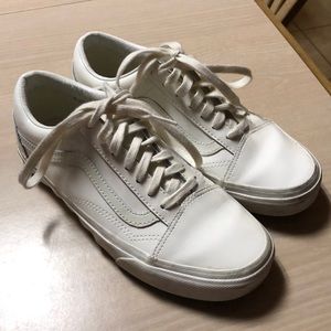 Women’s patent leather vans ivory/white
